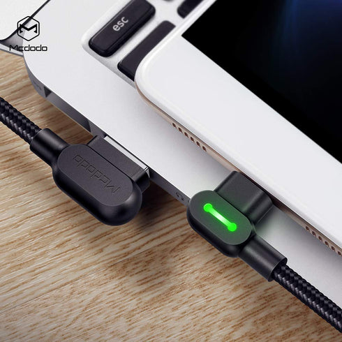 Mirco USB 90 Degree Right Angle Elbow Design Game LED Nylon Braided Sync Charge USB Data 6FT/1.8M Cable Compatible Samsung Galaxy S7/S7 Edge, Nexu...