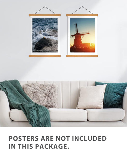 Magnetic Poster Hanger Frame for 13x19 13x17 13x16 Movie Music Posters Wall Art, 2 Pack Wood Picture Frames for Large Canvas Diamond Map Decor, Li...