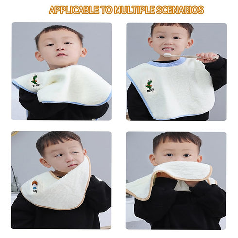2 Pack 360 ° Rotating Baby Feeding Teething Bibs, Stay-Dry Toddler Bib, The Adjustable Baby Waterproof Bibs, Width Coverage and Pull-Over Design B...