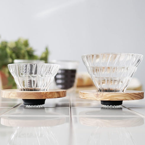 Hario VDGR-02-OV V60 Heat Resistant Glass, Permeable, Coffee Dripper, Olive Wood, 02, Coffee Drip, For 1 to 4 Cups...