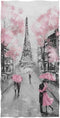 Naanle Beautiful Street View of Paris Eiffel Tower Painting Print Soft Guest Hand Towels Multipurpose for Bathroom, Hotel, Gym and Spa (16" x 30",...