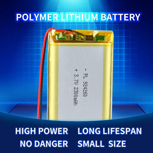 3.7V 2300mAh Battery 924260 Lithium Polymer Ion Rechargeable Li-ion Li-Po Battery with 2P PH 2.0mm Pitch Connector...