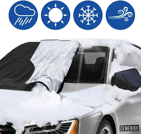 Car Windscreen Cover Reversible All Seasons Car Screen Cover Winter & Summer - Protects Windshield from Frost, Snow, Ice & UV Rays...