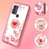 for TCL 30 SE Case (6.52-inch) Girls Women Cute Butterfly Red Heart Clear Soft Silicone Phone Case with Ring Stand Strap Lanyard Shockproof Protec...
