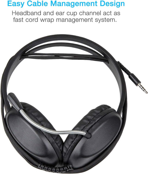 Cyber Acoustics Stereo PC Headset (AC-4000), 3.5mm Connection, Noise Canceling Microphone for PC, Mac and, Tablets, Perfect for Classroom or Home...