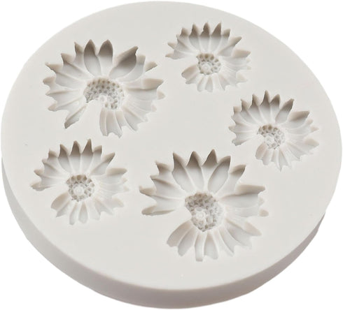Daisy Flower Silicone Fondant Mold Flower Chocolate Candy Molds For Flower Cake Decoration Cupcake Topper Sugar Craft Polymer Clay Gum Paste...