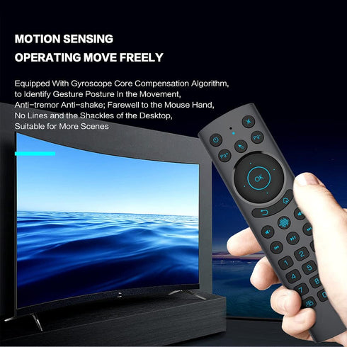 Bluetooth Voice Remote Control,USB Wireless Voice Control Sensing Backlit Air Remote Mouse with IR Learning for PC,Projector,Smart TV,Android TV B...