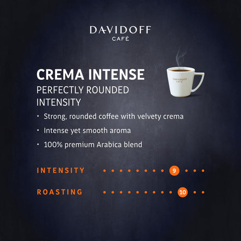 DAVIDOFF Crema Intense Instant Coffee - Smooth and Rounded - Full-body. Delicate Aroma and Elegant Acidity - 100% Arabica Beans - 9/12 Intensity. ...