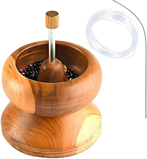 SHOP LC DELIVERING JOY Seed Bead Spinner for Bracelet Making Kit - Clay Beads Spinner with Big Eye Beading Needle and 3 Meter Long Thread Wooden C...