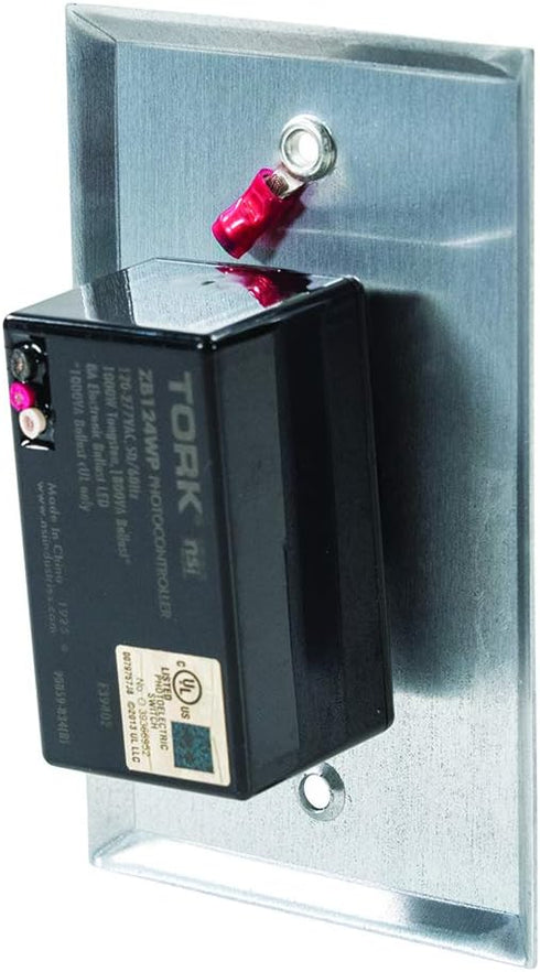 TORK ZB124WP Electronic Photocontrol Button with Wall Plate-Advanced LongLife ZeroCross-Instant Response-8A LED Rated-105-305V...