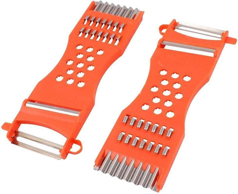 Vegetable Peeler,Saim Metal Scraper Fruit Grater Slicer Vegetable Peeler 7 in 1 Multifunction Kitchen Cutter Tool Orange 2 Pcs...