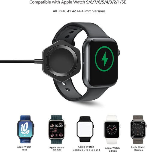 Short Watch Charger Compatible with Apple Watch Charger, USB A Cord Wireless Charging Compatible for iWatch 9/8/7/6/SE/5/4/3/2 (3.3ft/40inch/100cm...