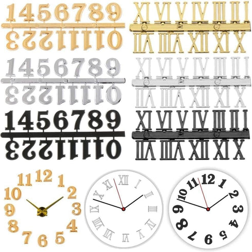 1 Set Black Clock Numerals Kit Clock Parts Digital Clock Numbers Roman Numerals Arabic Number for Replacement Repairing Clock Arabic Numerals Tool...