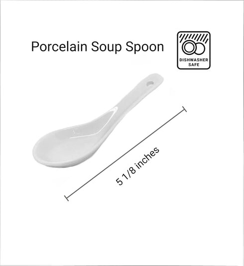 JapanBargain 1572x4, White Porcelain Asian Soup Spoons Japaese Chinese Rice Spoons Soba Spoons Pho Spoons Wonton Spoons, Pack of 4...