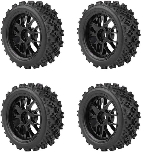 4PCS Replacement Tires for RC 1:10 Car, Racing Off Road Vehicle Tires Rubber Tyre Wheel Rim(Black)...