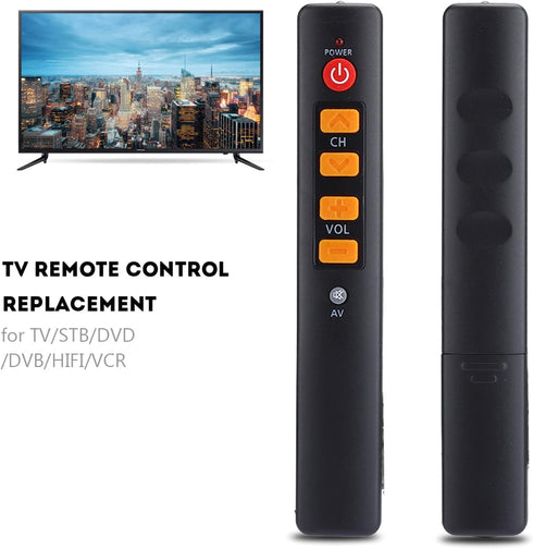 Learning Remote Control with Big Buttons, 6 Keys Universal Remote Control Smart Controller for TV STB DVD HiFi VCR(Orange)...