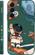 Galaxy S22 Case, Samsung Galaxy S22 Case Slim Shockproof Silica Astronaut Pattern Side Creative Design Samsung S22 Phone Cover-Astronaut Green...