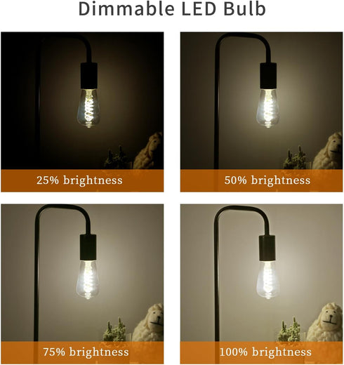 6 PCS Dimmable Vintage LED Edison Bulbs, 6W Equivalent 60 Watt, Natural White 4000K, Antique Flexible Spiral LED Filament Light Bulb, ST58 (ST19),...