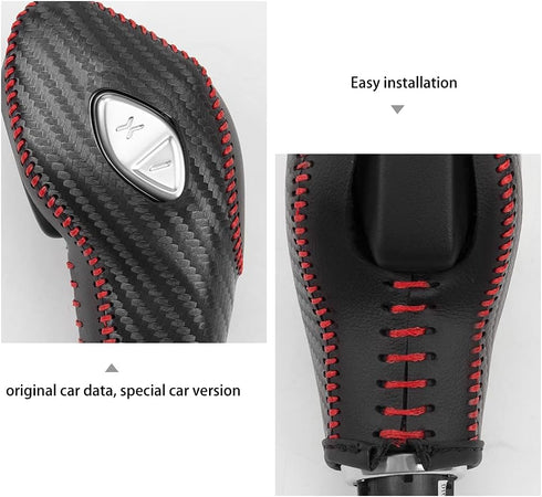 Auto Car Leather Gear Shift Knob Cover for Ford EcoSport Escape / Fusion /C-Max Energi Wagon / Fiesta / Focus / Transit Accessories...