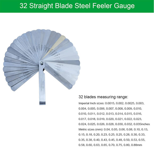 Vernier Caliper 6 Inch + Stainless Steel Feeler Gauge 32 Blade, 6" Stainless Steel Non Digital Caliper, 0-6Inch/0-150mm?0.02mm/0.001" High Precisi...