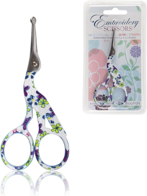 JubileeYarn Rounded Embroidery Craft Stainless Steel Stork Scissors - Small Purple - 3 Pairs...