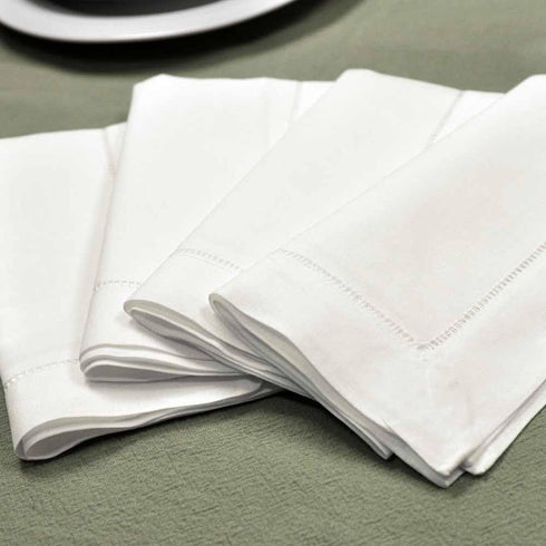 18 x 18 Inch Linen Napkins - Set of 4 Washable Ivory Dinner Napkins...