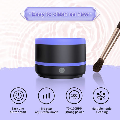 Upgraded Electric Makeup Brush Cleaner Machine,Makeup Brush Cleaner Tools USB Cosmetic Brush Cleaner Auto Spinner for Beauty Make up Brush Sets Li...