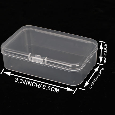 10 Packs Small Clear Plastic Beads Storage Containers Box Transparent Boxes with Hinged Lid for Small Items, Jewelry, Crafts (3.34 x 2.16 x 1 in)...