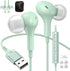 Computer Headphones USB Headset with Microphone for PC PS5 PS4 Laptop 7.5FT Cord Magnetic in-Ear Earbuds Audio Control Mute Function for Desktop N...