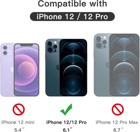 JETech Full Coverage Screen Protector for iPhone 12/12 Pro 6.1-Inch, Black Edge Tempered Glass Film with Easy Installation Tool, Case-Friendly, HD...