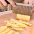 Multifunctional Potato Wavy Edged Knife , Stainless Steel Mezzaluna Chopper salad Rocker Knife Potato Slicer Chopper French Fry Maker Cutter circu...