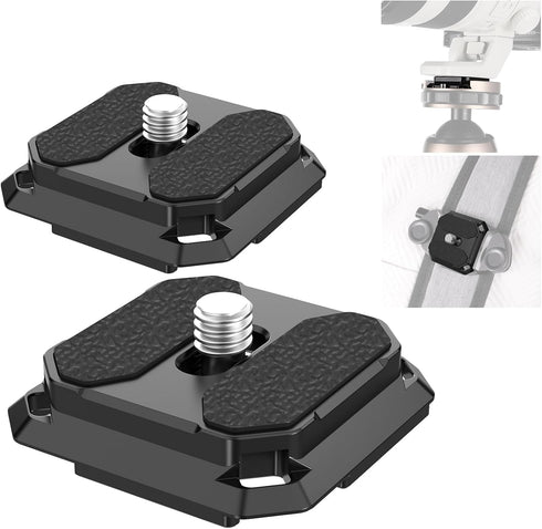 NEEWER Quick Release Plate 38mm Square Arca Type QR Camera Mount Plate Compatible with Peak Design Capture V3 Camera Clip, Tripod Head to Shoulder...