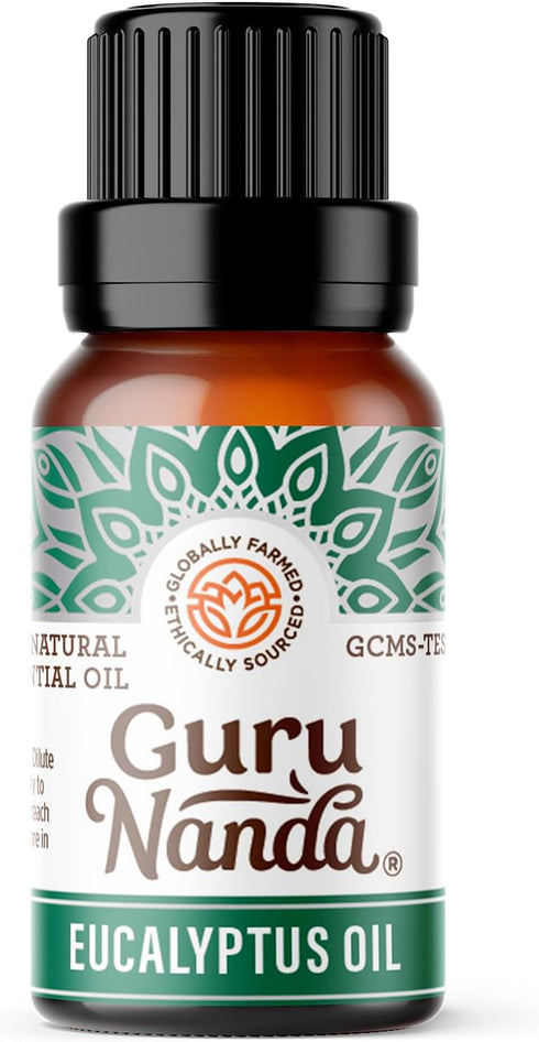 GuruNanda Eucalyptus Essential Oil -100% Pure, Natural and Undiluted Aromatherapy Oil for Diffusers - Aids in Congestion Relief - Perfect for Mass...