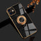 Omorro for iPhone 12 Ring Holder Case 360 Degree Rotation Kickstand Girly Case Shiny Glitter Plating Rose Gold Edge Work with Magnetic Car Mount S...