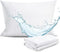 Zippered Waterproof Pillow Protectors, 2 Pack Standard, Soft Comfortable Sateen 100% Long-Staple Cotton, Quiet and Breathable Pillowcase, 20x26...