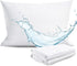 Zippered Waterproof Pillow Protectors, 2 Pack Standard, Soft Comfortable Sateen 100% Long-Staple Cotton, Quiet and Breathable Pillowcase, 20x26...