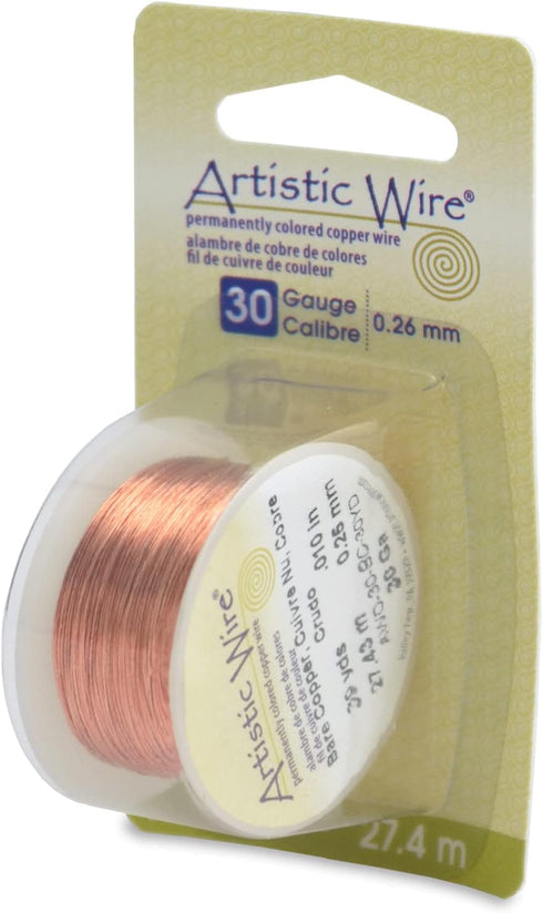 Artistic Wire, 30 Gauge Bare Copper Craft Jewelry Wrapping Wire, 30 yd...