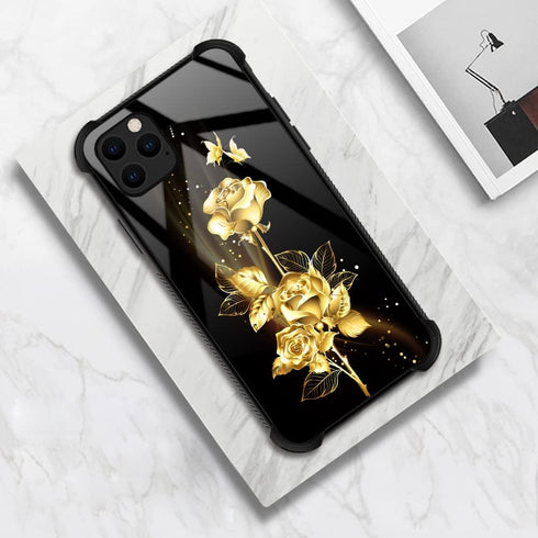 TnXee Case Compatible with iPhone XR Case, Golden Butterfly Rose Flower Case for iPhone XR Cases for Man Women Gifts Pattern Design Case......