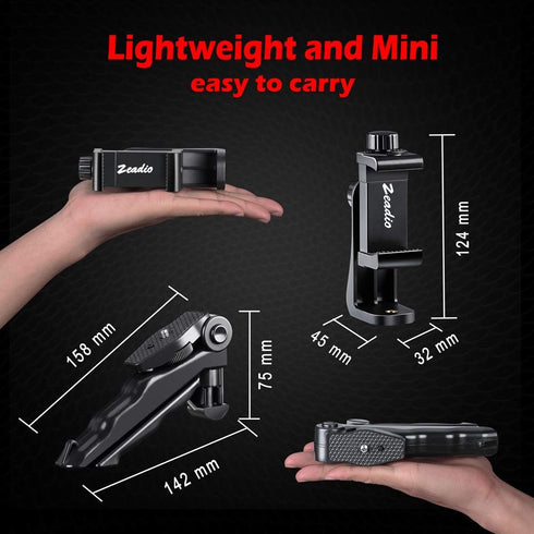 Zeadio Mini Smartphone Tripod Grip Stabilizer, Desktop Tabletop Stand Tripod with Phone Holder?Fits for All iPhone and Android Smartphones...