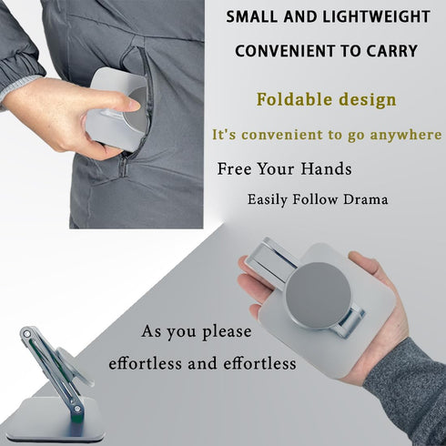 Magnetic Phone Stand for Desk, Heightened Adjustable Foldable, Compatible with iPhone 15/14/ 13/12 All Series/Mag-Safe Case (Silver)......