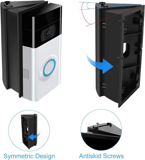 Adjustable Doorbell Angle Mount Compatible with Video Doorbell 2st/3st/4st,Replacement Angle Adjustment Adapter Mounting Bracket Wedge Kit (30 to ...