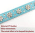 Rhinestone Flower Dog Collar - Sparkling Leather Pet Collar - for Small and Medium Dogs (Blue M)...