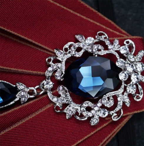 Topz bowtie brooch for men bow tie self tie ribbon brooch uniform necktie pre tie fashion rhinestone jewelry for suits...