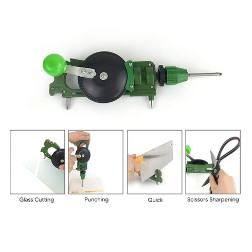 FTVOGUE Manual Hand Crank Drill Multifunctional Hand Drill Knife Sharpener Glass Cutter ABS Tool with Drill Bit for Woodworking, Other Hand Tools ...