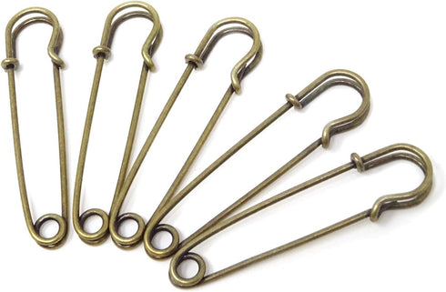 Honbay 30PCS 5cm/2Inch Brooches Heavy Duty Safety Pins for Blankets, Sweaters, Shawls, Kilts, Crafts (Bronze)...