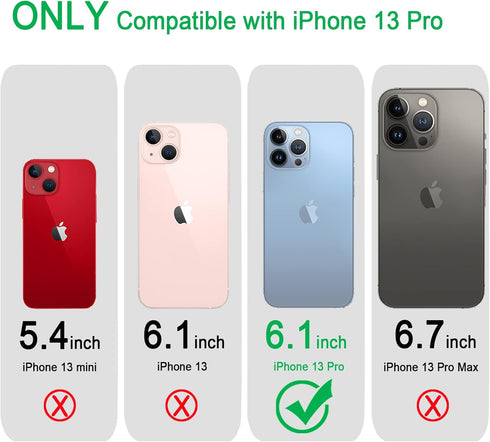 JJGoo Compatiable with iPhone 13 Pro Case Clear, Transparent Shockproof Phone Case, Slim Anti-Scratch Hard PC Back Protective Cover Bumper, Clear...
