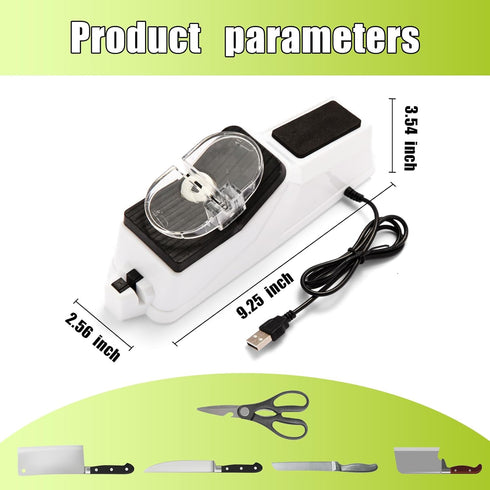 Electric Knife Sharpener,Gusneck Professional Knife Sharpener Tool for Home,(USB) Double Sided Knife Sharpener,5 Seconds for Quick Sharpening & Po...