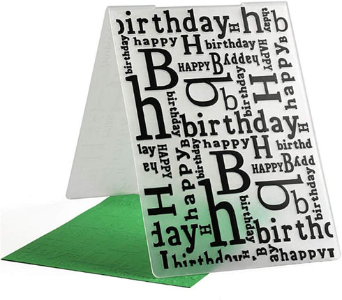 Happy Birthday Plastic Embossing Folder for Card Making, Journaling,Scrapbooking DIY Album Paper Crafts...