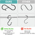 6 S-Hooks with Safety Clasps, Rustproof Coated S Metal Hooks for Hanging Plants, Kitchen Utensils, Jeans, Bags, Pots and Pans, 3.5-Inch, Black...
