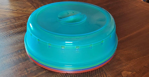 4 Pack of Microwave Plate Bowl Splatter Cover. Keep Your Microwave Clean While Heating Messy Items with Vented, Colorful Lids! (4100)...